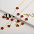 Adjustable Gold-Plated Stainless Steel Plant Flower Bracelet for Women – Trendy Clover Design with Five Leaf Petals, Waterproof & Anti-Allergic Jewelry Gift